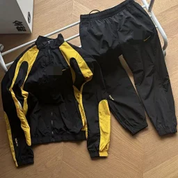 thumbnail for NK co-branded suit with hook print casual stand up collar leg zipper