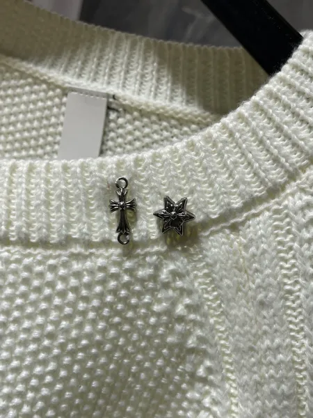 Chrome Hearts x Unknown Knit Sweater White with Silver Hardware Embellishment - 23