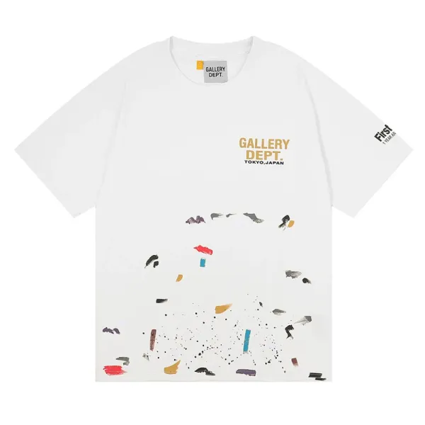 Gallery Dept. Paint Splatter White T-Shirt - 1