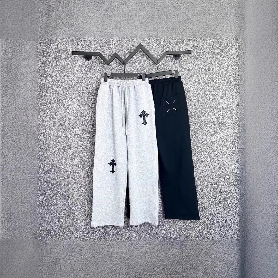 CH Cross Leather Loose Wide Leg Pants Casual Pants