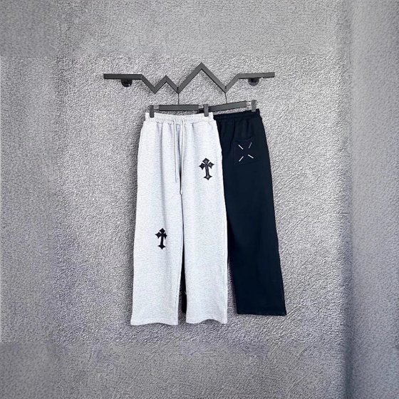 CH Cross Leather Loose Wide Leg Pants Casual Pants