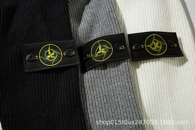 Stone Island Knitwear Full-Zip Ribbed Mock-Neck Sweater product detail image 19