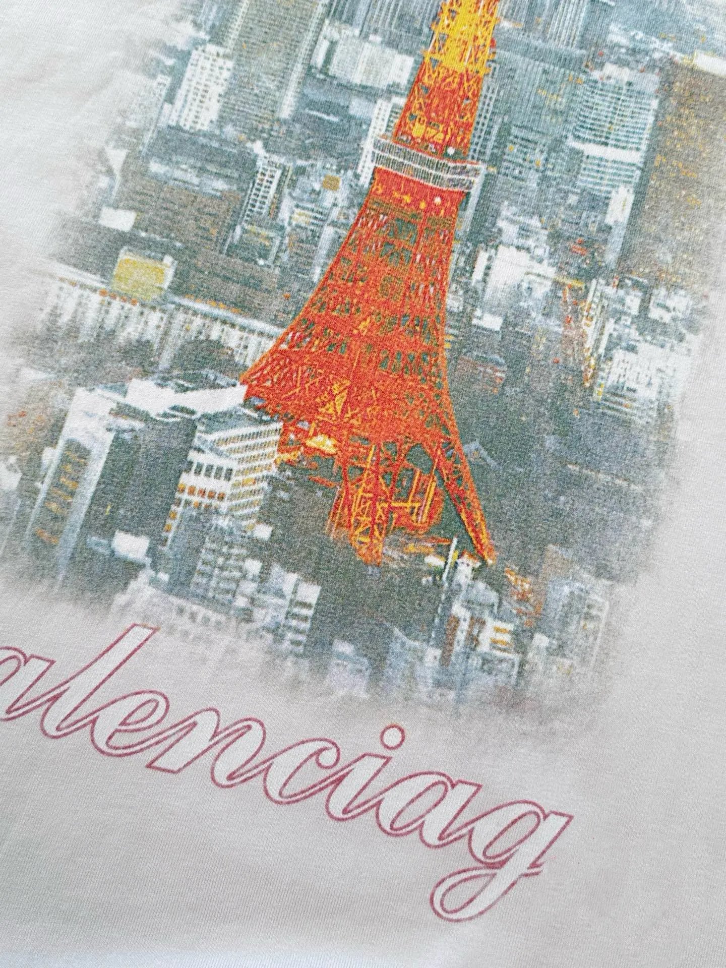 Balenciaga Tokyo Tower Graphic T-Shirt White - 15