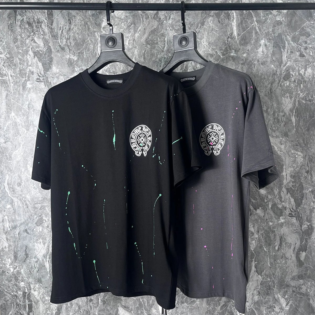 Chrome Hearts Cross Logo Pink and Silver Black T-Shirt product detail 41 in Litbuy spreadsheet finds