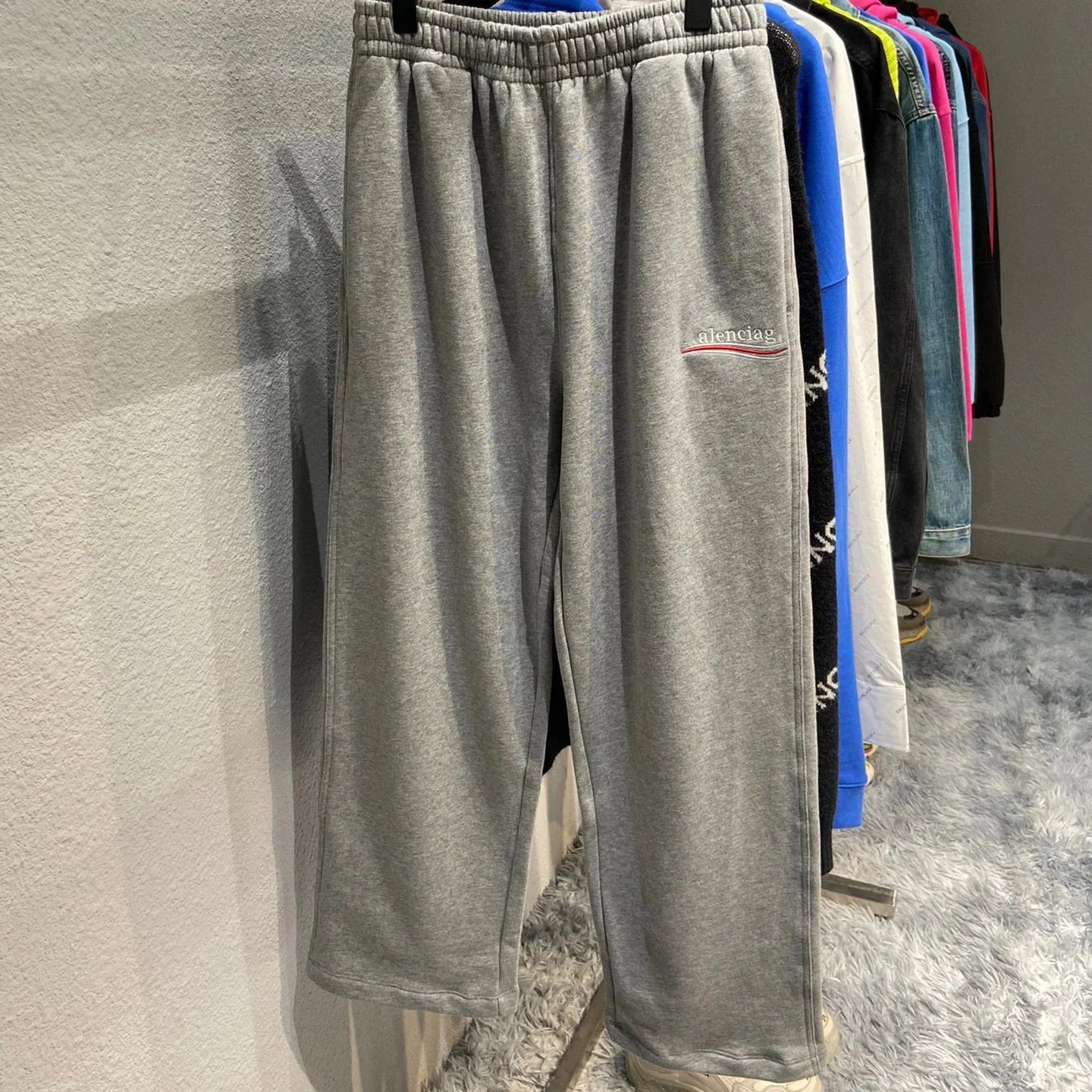 Balenciaga Logo Embroidered Purple Relaxed Fit Sweatpants