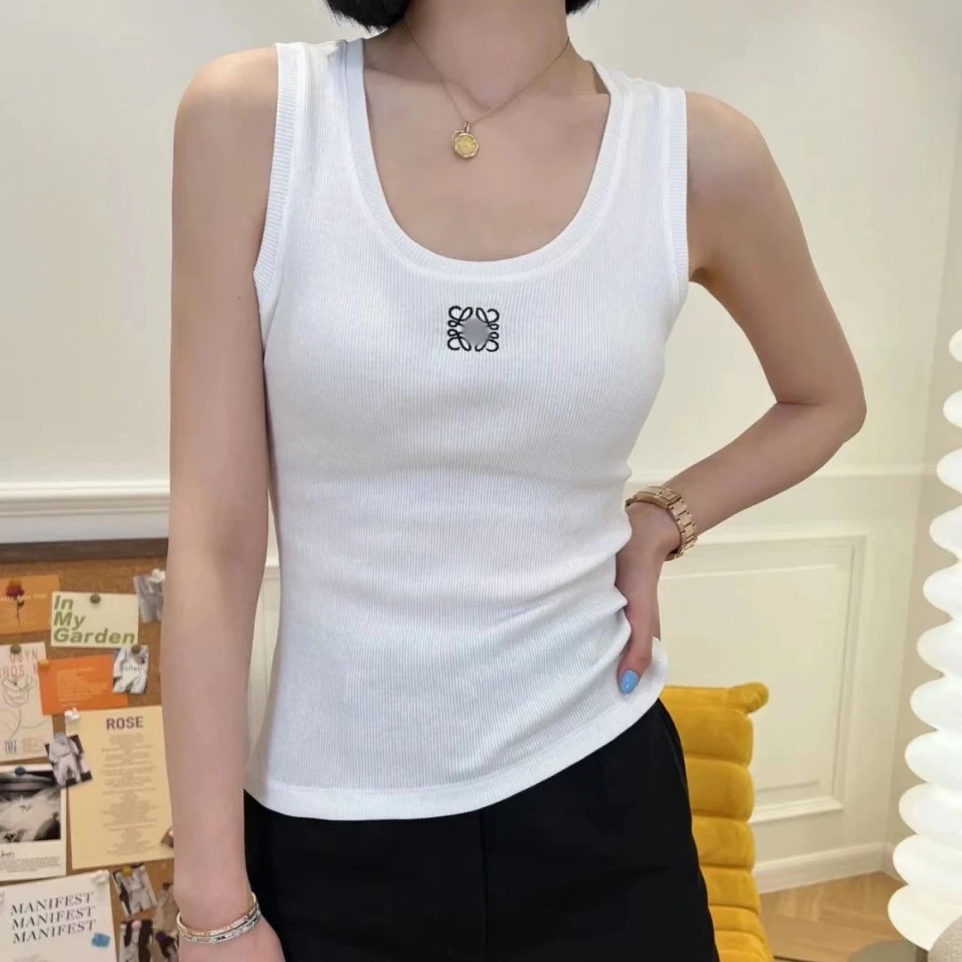 夏装背心刺绣修身百搭女上衣