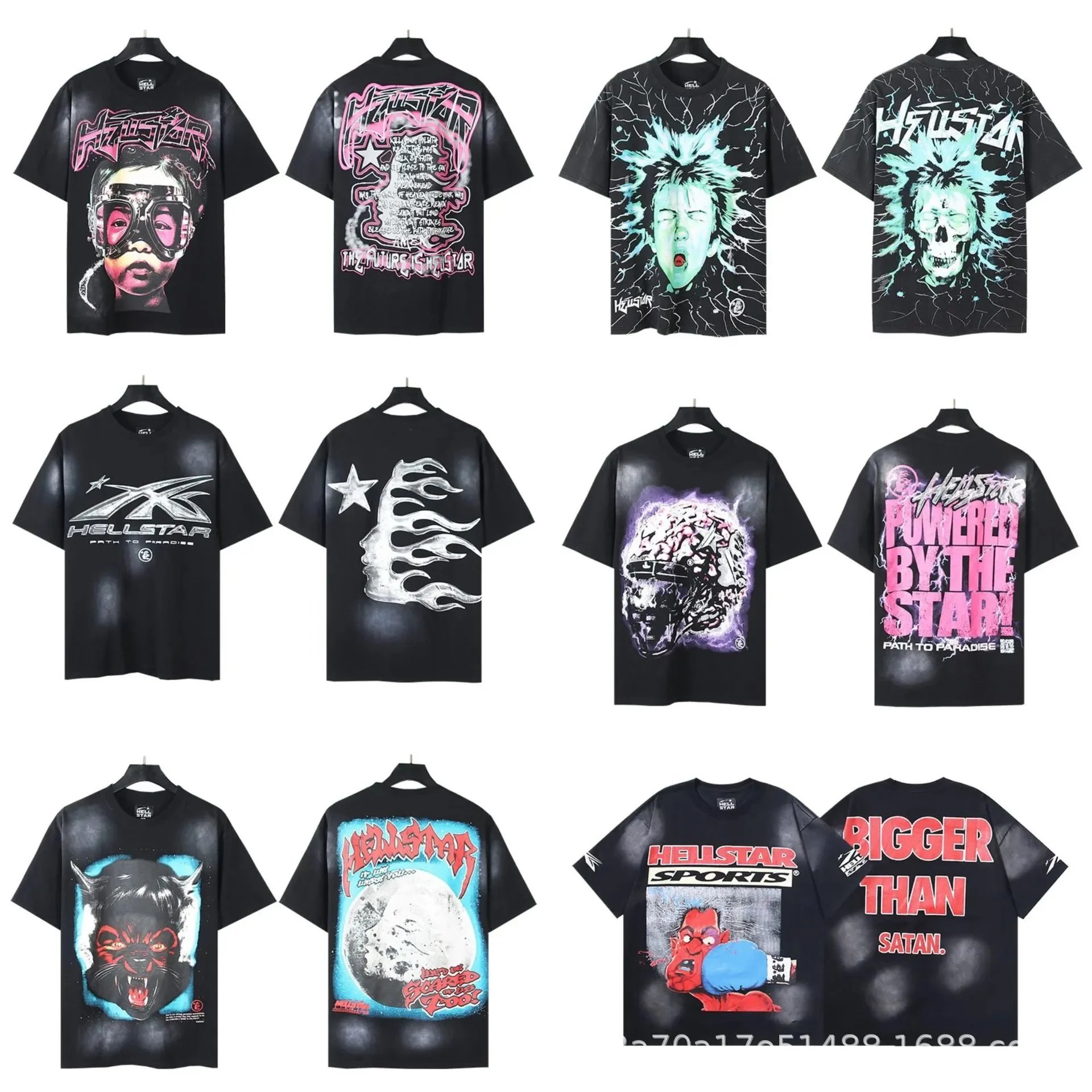 Alien Glasses Children's Printed Wash Water Black Short sleeved T-shirt