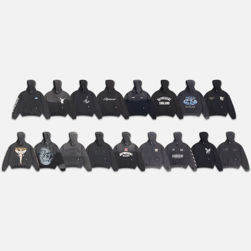 Printed hoodie high street unisex loose sweatshirt