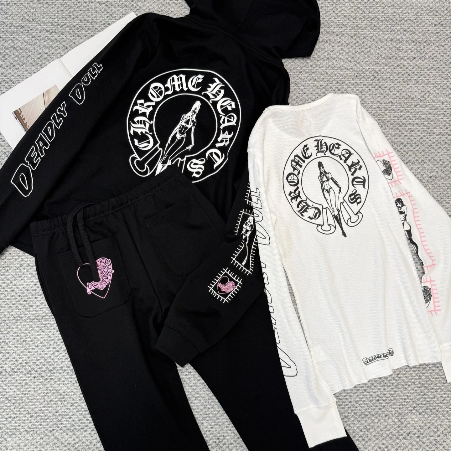 Printed Pure Cotton Zipper Hooded Sweatshirt