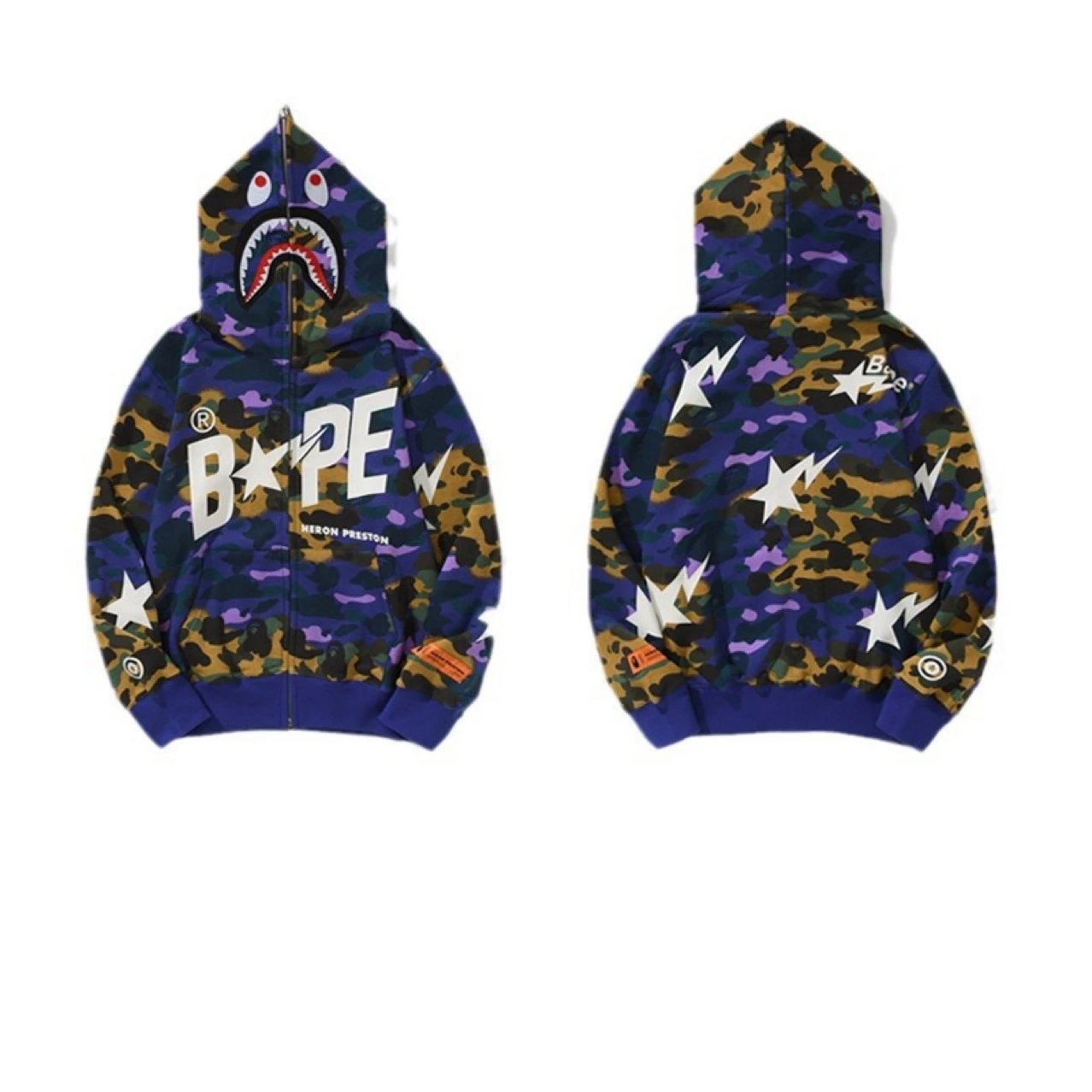 Letter Lightning Print Hooded Cardigan