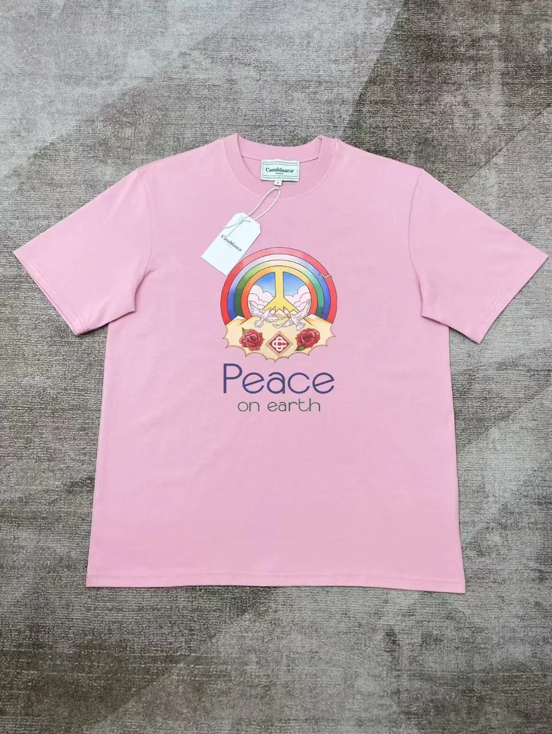 Casablanca Looking at the Beauty of the World Pink T-Shirt - 7