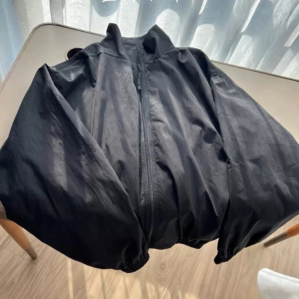 Back Letter Embroidered Zip-Up Jacket photo 2