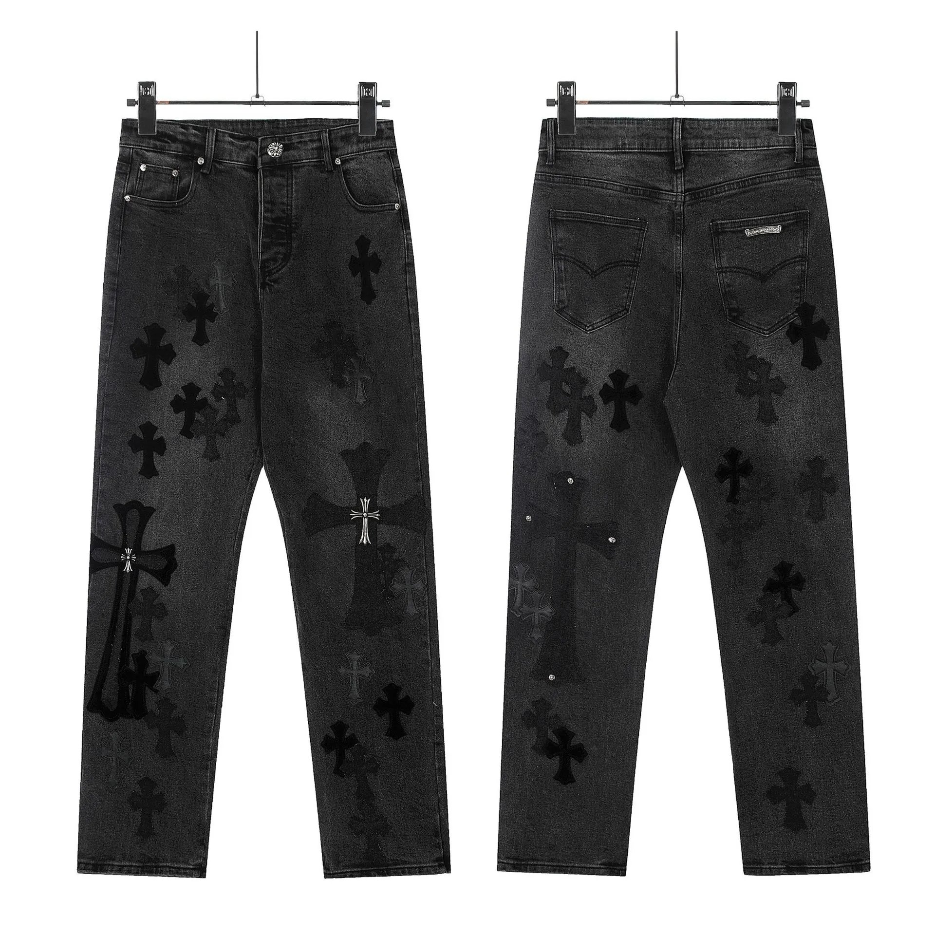Cross Label Washed Jeans Loose Straight Leg photo 4