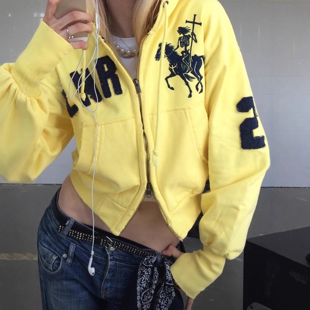Customized Letter Embroidery Hooded Sweatshirt