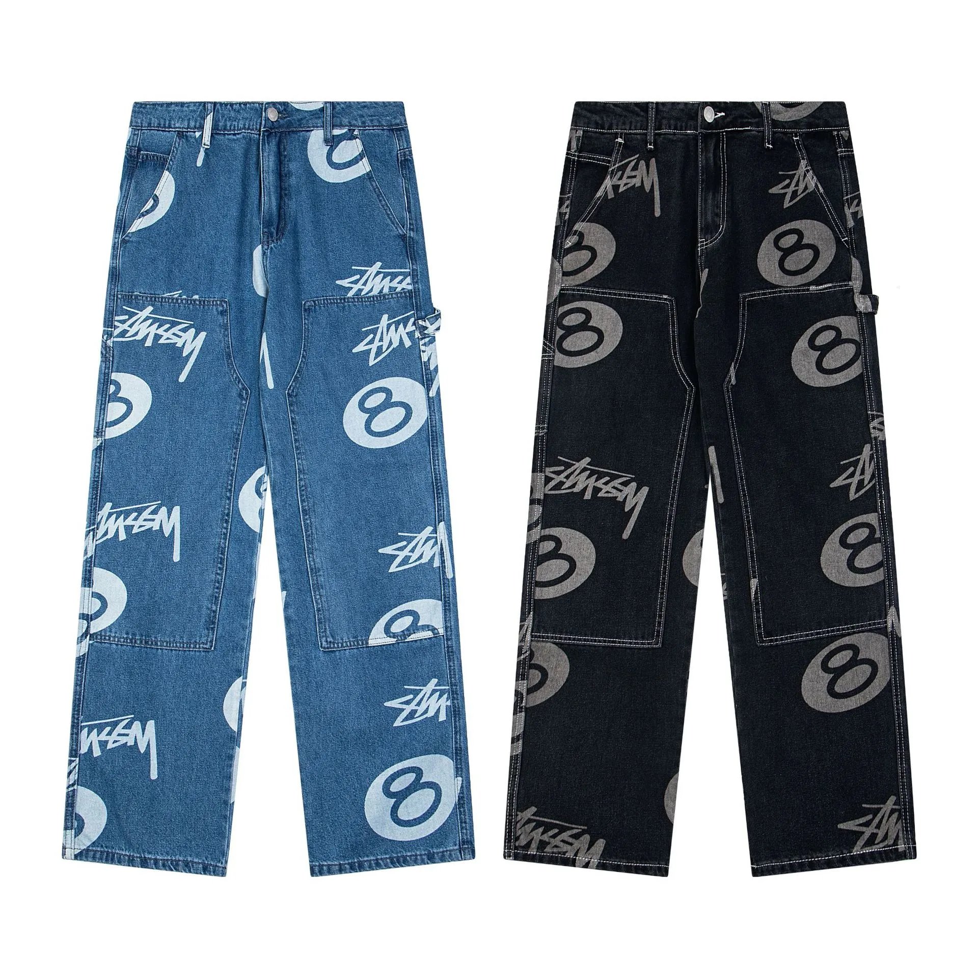 Stüssy 8-Ball Print Cargo Jeans - 000614