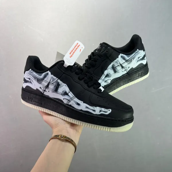 Nike Air Force 1 Low Purple Skeleton Print Sneakers - 9