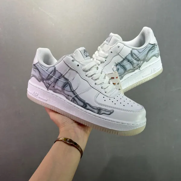 Nike Air Force 1 Low Purple Skeleton Print Sneakers - 10