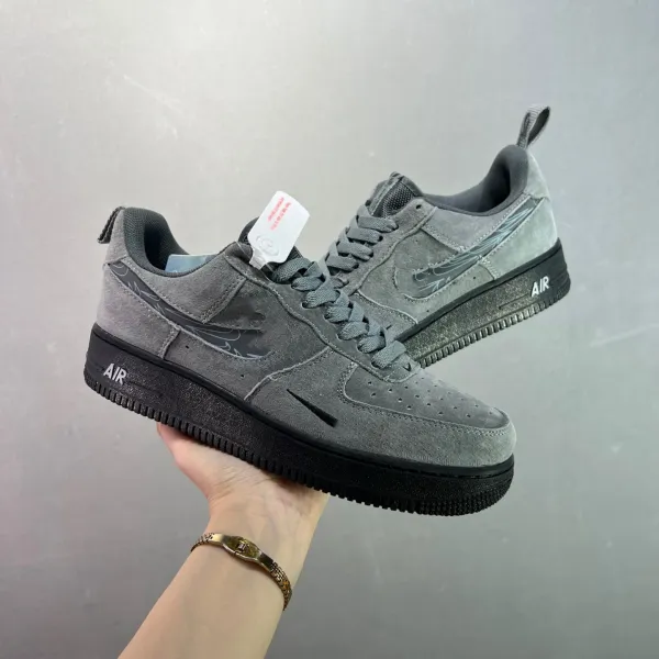 Nike Air Force 1 Low 'Suede' Gray Black Sneakers - 1