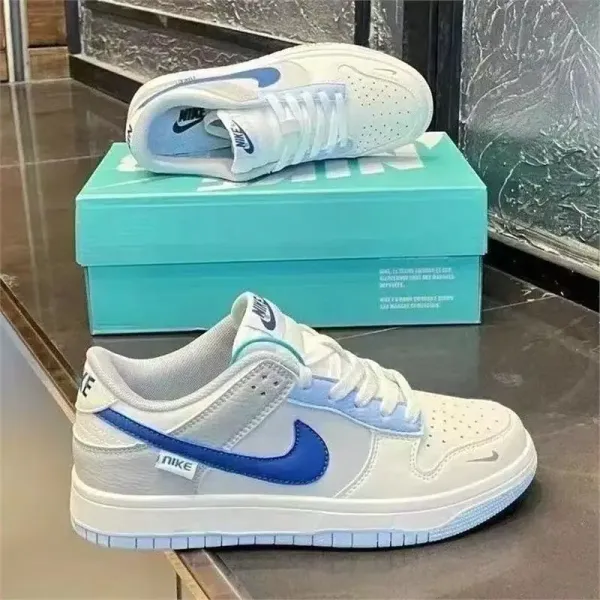 Nike Dunk Low White Blue Sneakers - 1