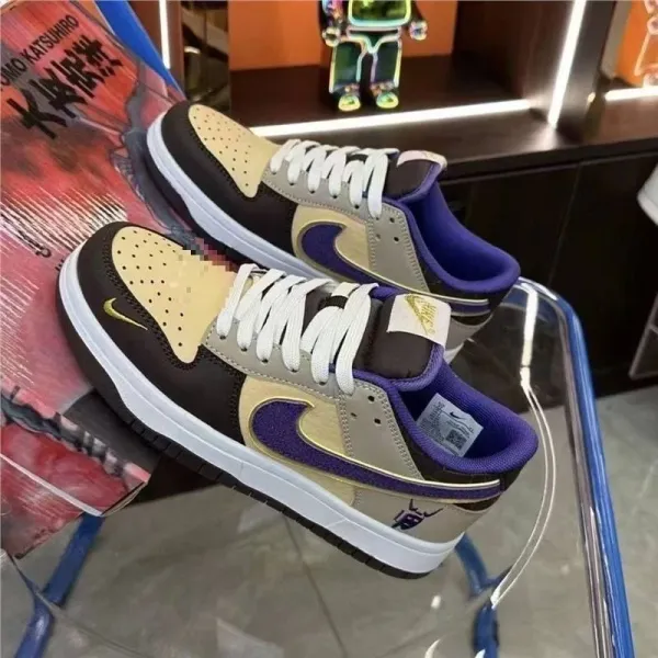 Nike Dunk Low Purple Gold Sneakers - 1