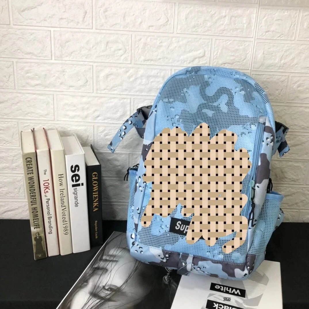 Off-White Mesh Camo Mini Backpack Blue - 12