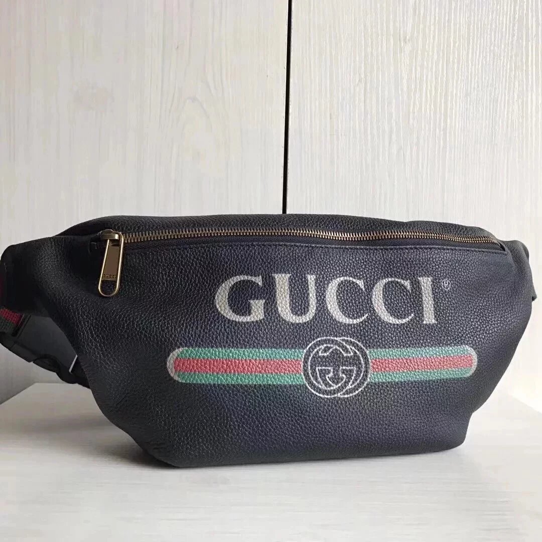 Gucci古奇原单腰包男女通用印花字母红绿织带小号时尚休闲Supreme合作款胸包527792493869 12