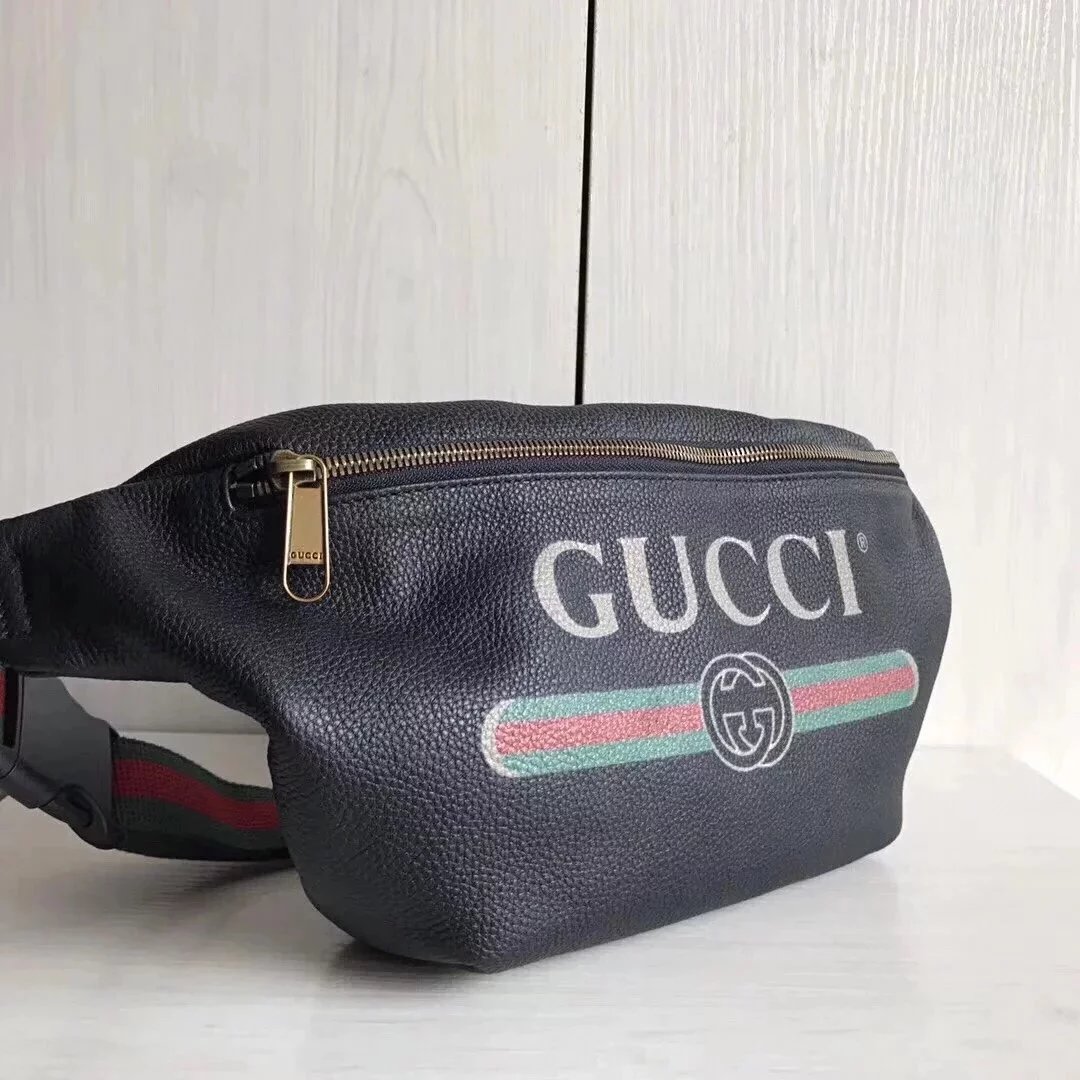 Gucci古奇原单腰包男女通用印花字母红绿织带小号时尚休闲Supreme合作款胸包527792493869 13