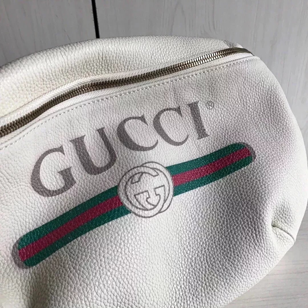 Gucci古奇原单腰包男女通用印花字母红绿织带小号时尚休闲Supreme合作款胸包527792493869 10