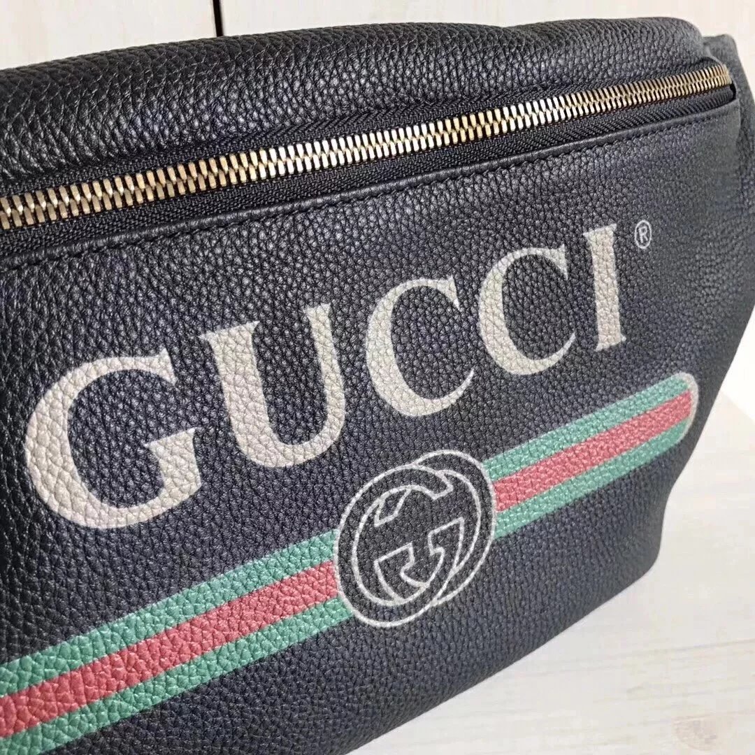 Gucci古奇原单腰包男女通用印花字母红绿织带小号时尚休闲Supreme合作款胸包527792493869 15