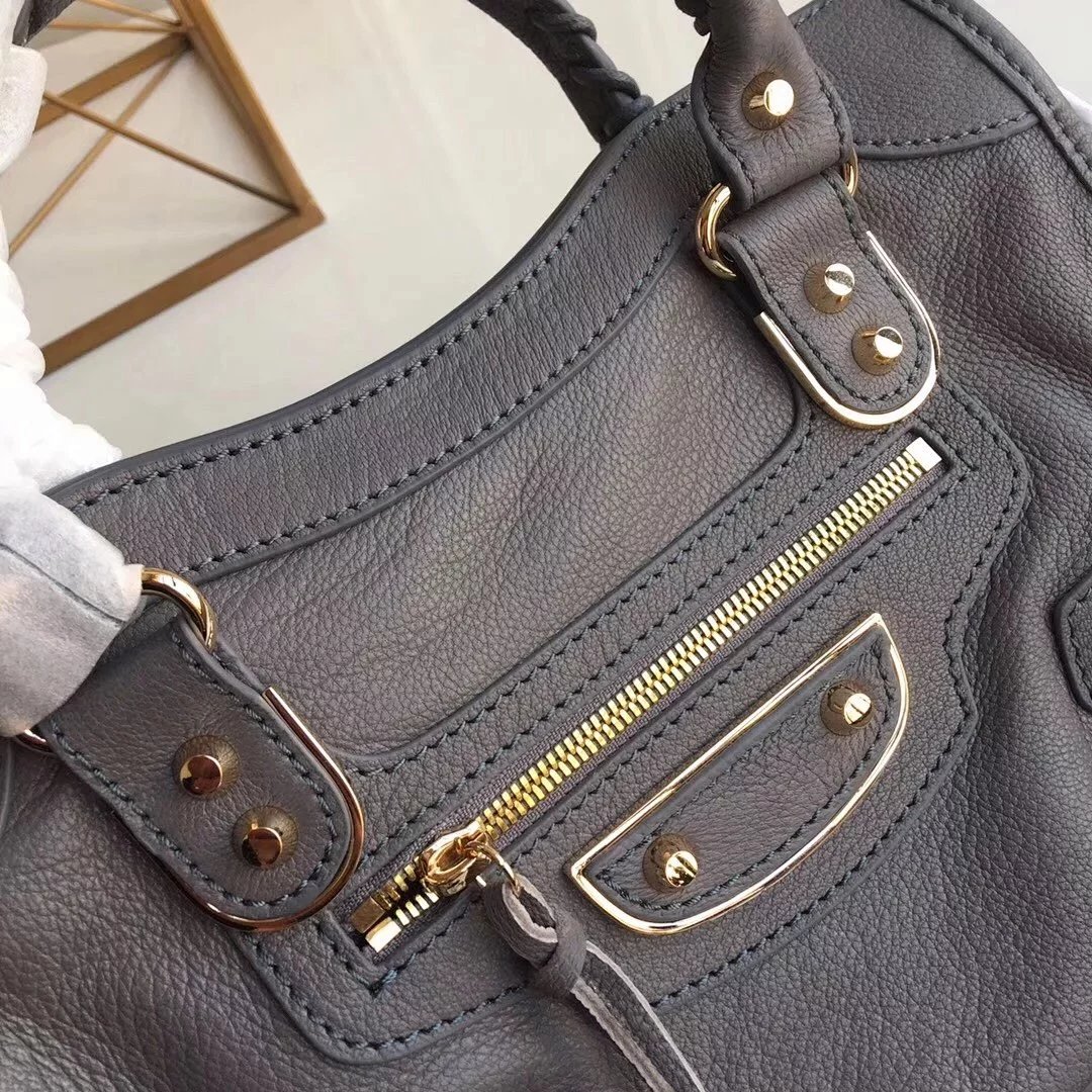 BALENCIAGA巴黎世家机车包原单山羊皮复古流苏手提女包时尚真皮单肩斜挎包铆钉包 6