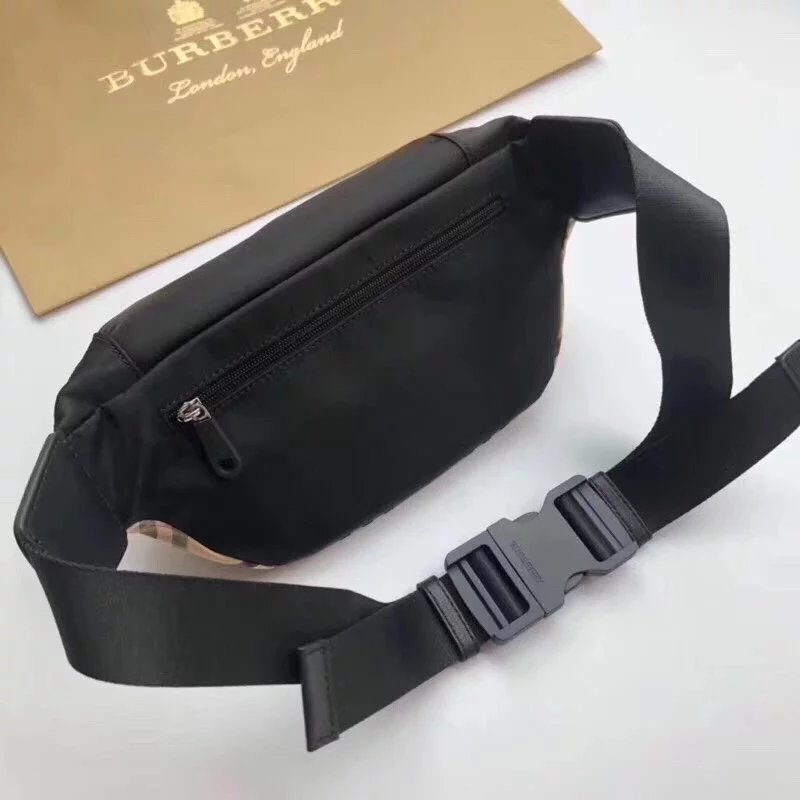 BURBERRY巴宝莉男包时尚休闲帆布胸包挎包Bur轻便字母包B家格纹单肩包博柏利腰包 80101441 3