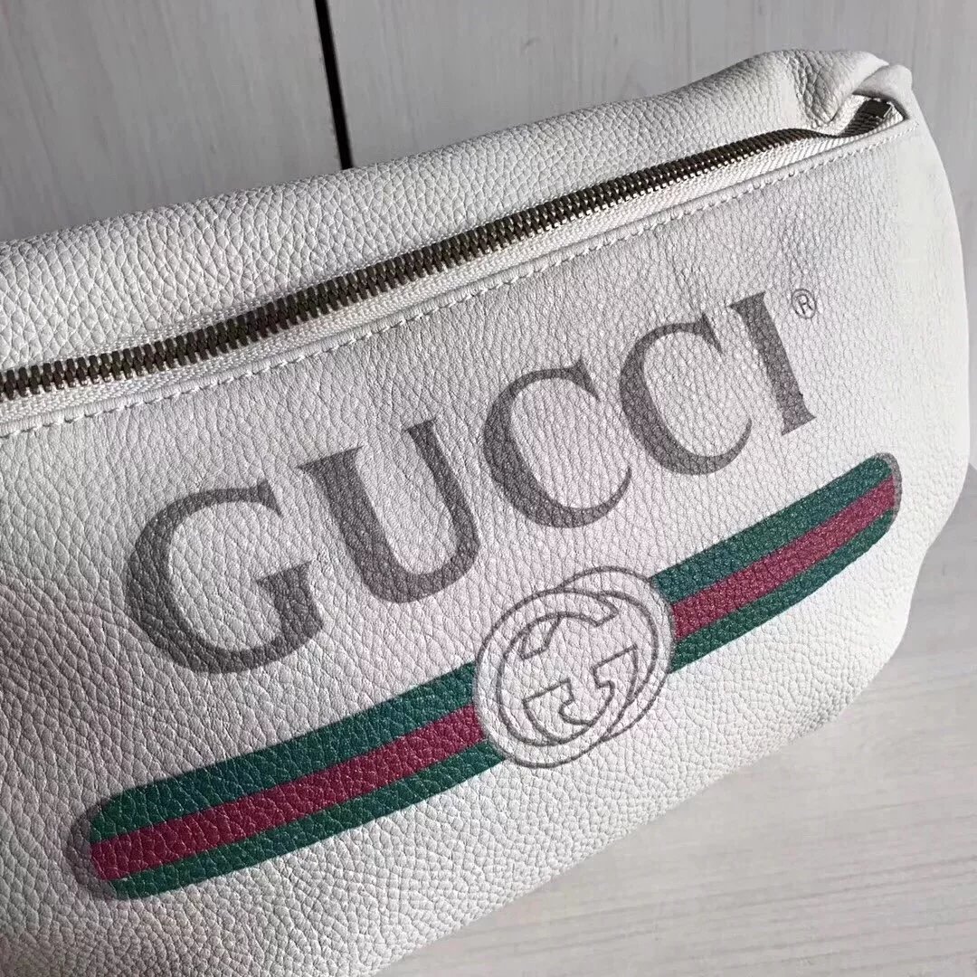 Gucci古奇原单腰包男女通用印花字母红绿织带小号时尚休闲Supreme合作款胸包527792493869 4
