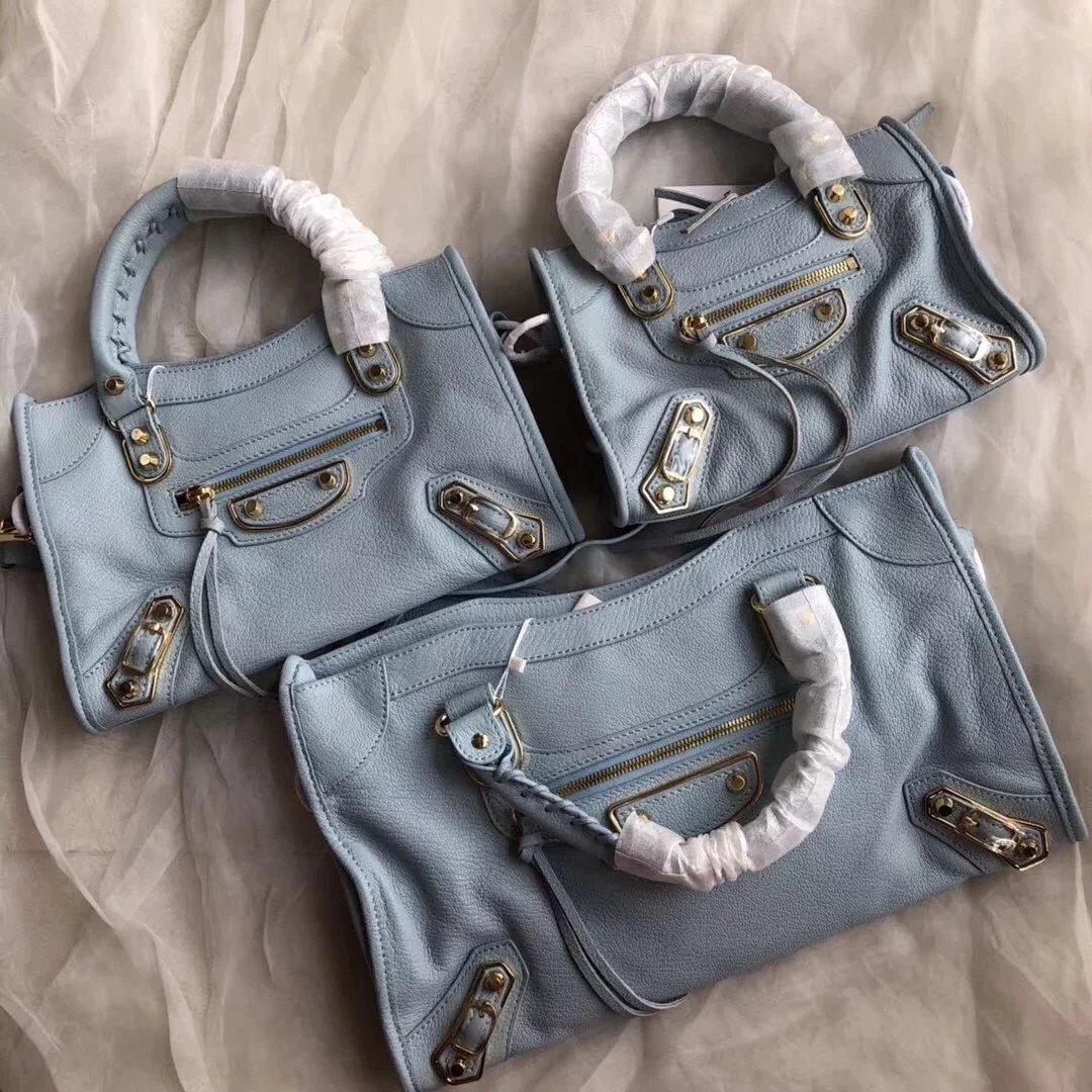 BALENCIAGA巴黎世家机车包原单山羊皮复古流苏手提女包时尚真皮单肩斜挎包铆钉包 14