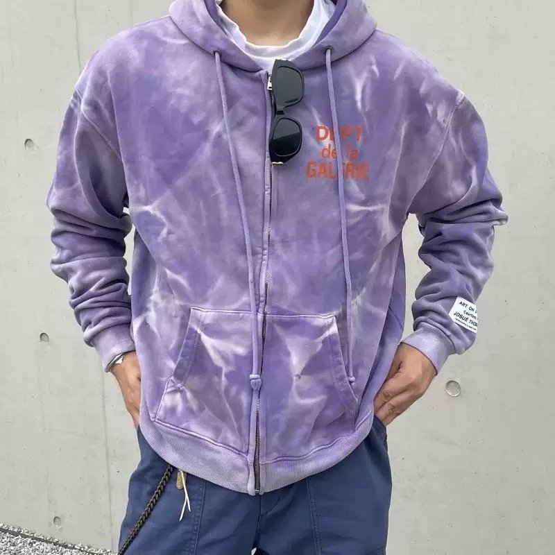 Tie-Dye Faded Zip Hoodie
