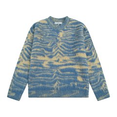 AC water ripple sea horse fur soft touch lazy loose thick round neck knitted sweater for men and women