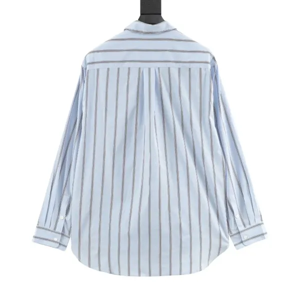 Design CD Letter Print Striped Long-Sleeve Shirt - 5