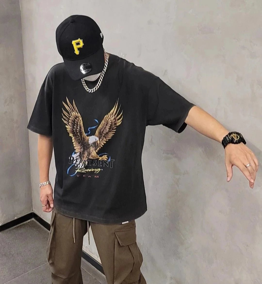 Eagle Print Distressed T-Shirt