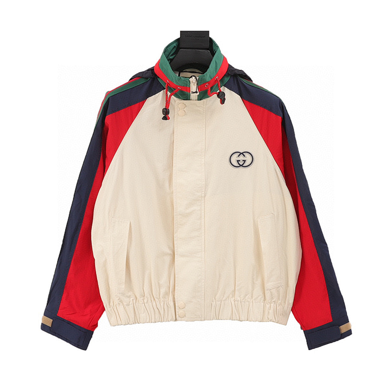 Gucci Nylon Color-Block Windbreaker Jacket Outerwear product detail 2 in Litbuy spreadsheet finds