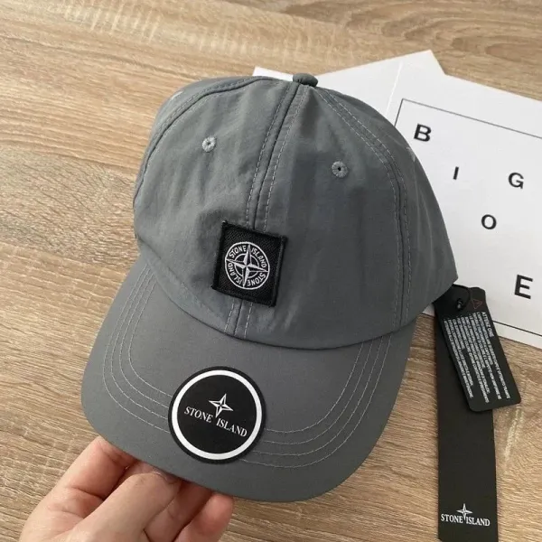 Stone Island Logo Patch Baseball Cap Gray - 1