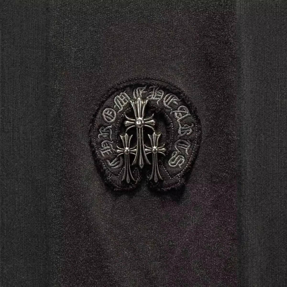 Chrome Hearts Black Embroidered Logo Crewneck Sweatshirt