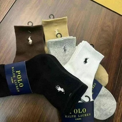 Polo Ralph Lauren Classic Crew Socks in White, Black, Gray, Brown, and Beige product detail 6 in Litbuy spreadsheet finds
