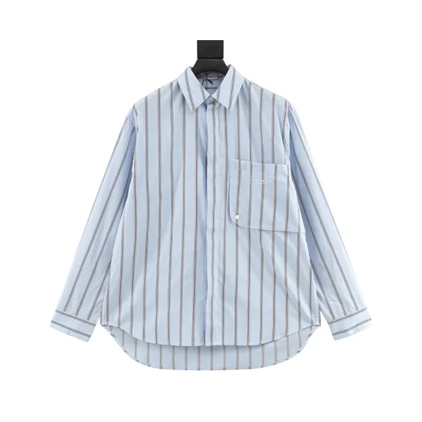 Design CD Letter Print Striped Long-Sleeve Shirt - 2
