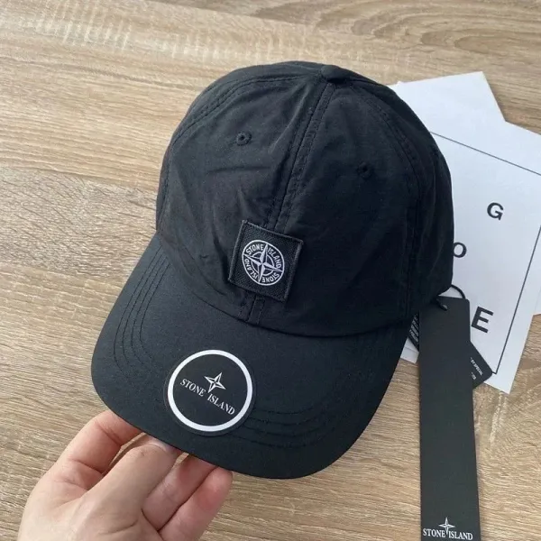 Stone Island Compass Logo Cap Black Baseball Cap - 1
