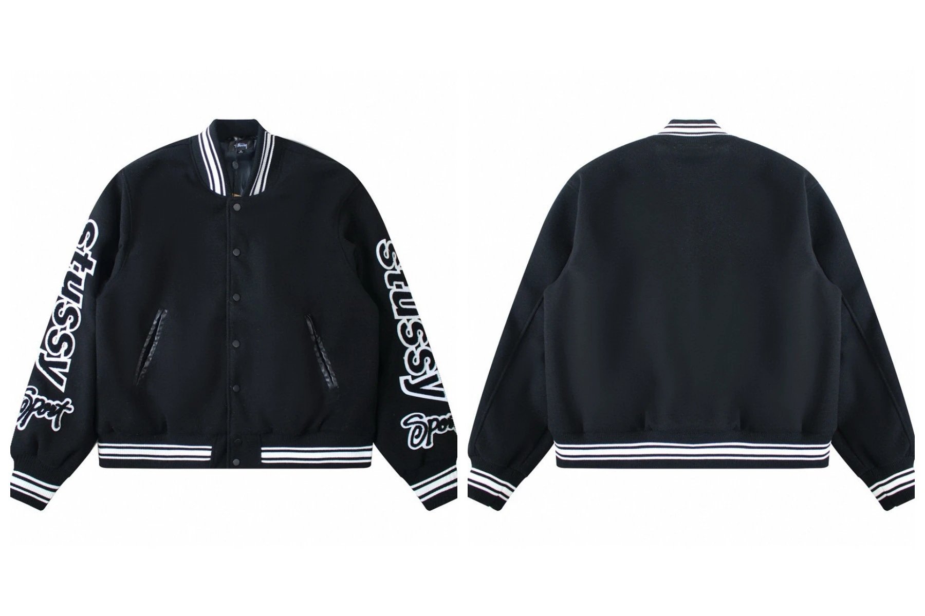 Letter Sleeve Velvet Baseball Jacket photo 6