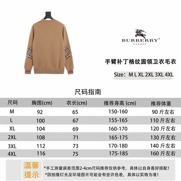 Burberry Check-Paneled Crewneck Sweater Beige - 1