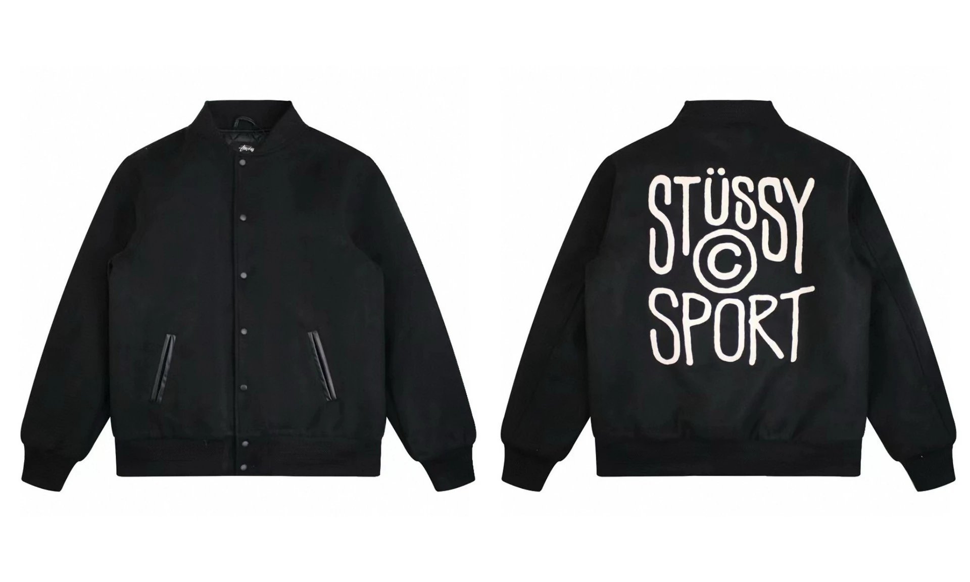 Letter Sleeve Velvet Baseball Jacket photo 2
