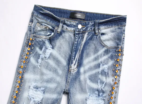 Philipp Plein Skull Embroidered Distressed Denim Jeans - 87