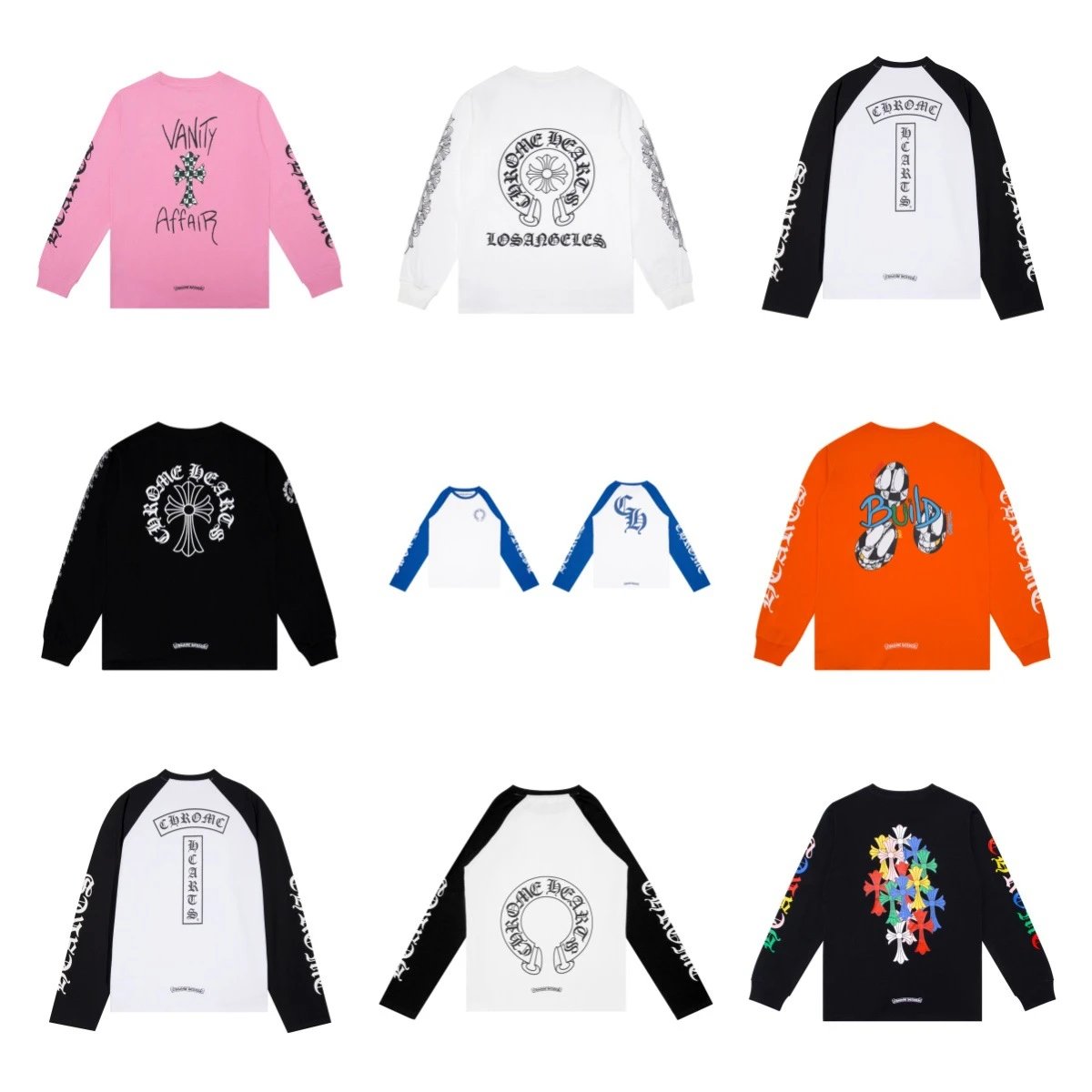 Chrome Hearts Cross Horseshoe Sanskrit Print Long Sleeve