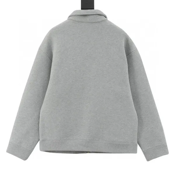 Miu Miu Logo-Embroidered Gray Zip-Up Jacket - 5