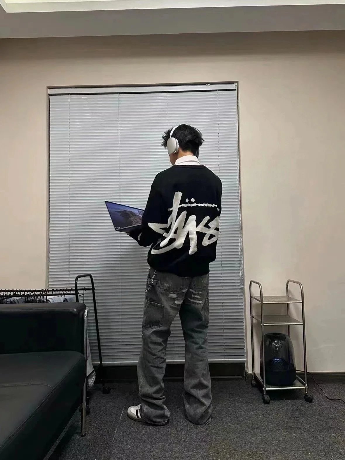 Stussy Pink Oversized Knit Sweater